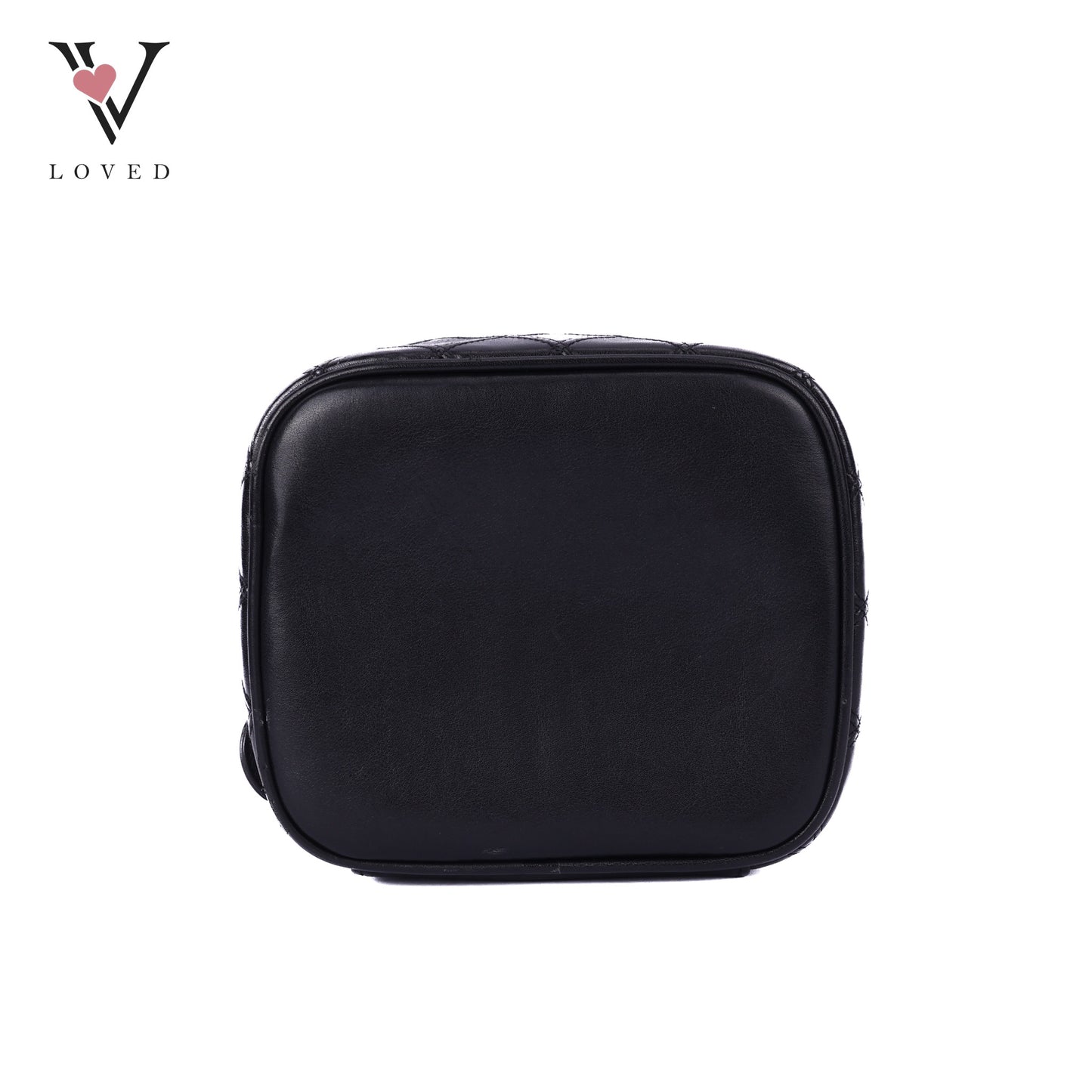 Black Leather Vanity Bag