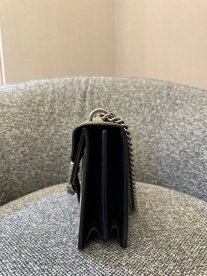 Gucci Dionysus GG Supreme Canvas Bag In Black Suede