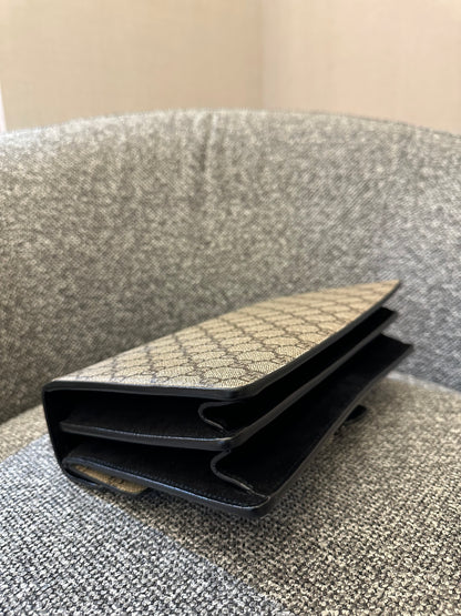 Gucci Dionysus GG Supreme Canvas Bag In Black Suede