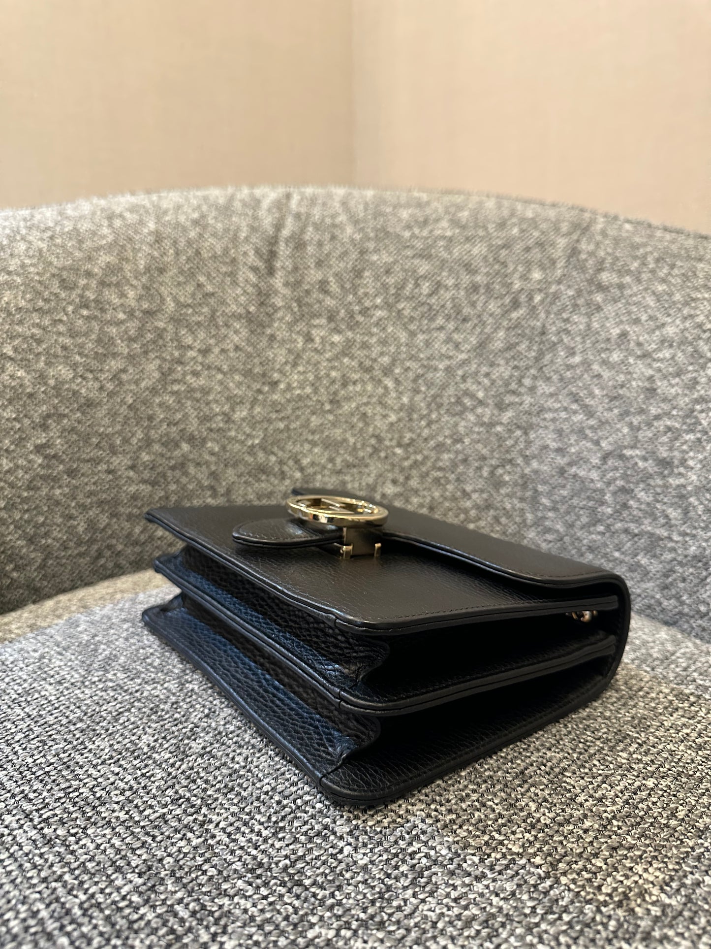 Gucci Interlocking Small In Black Leather