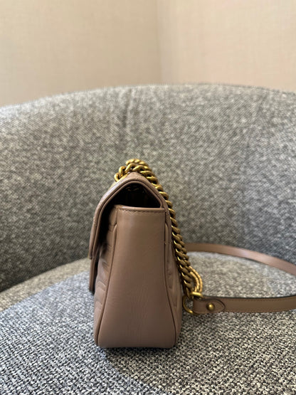 Gucci GG Marmont Flap Matelasse Shoulder Bag In Taupe