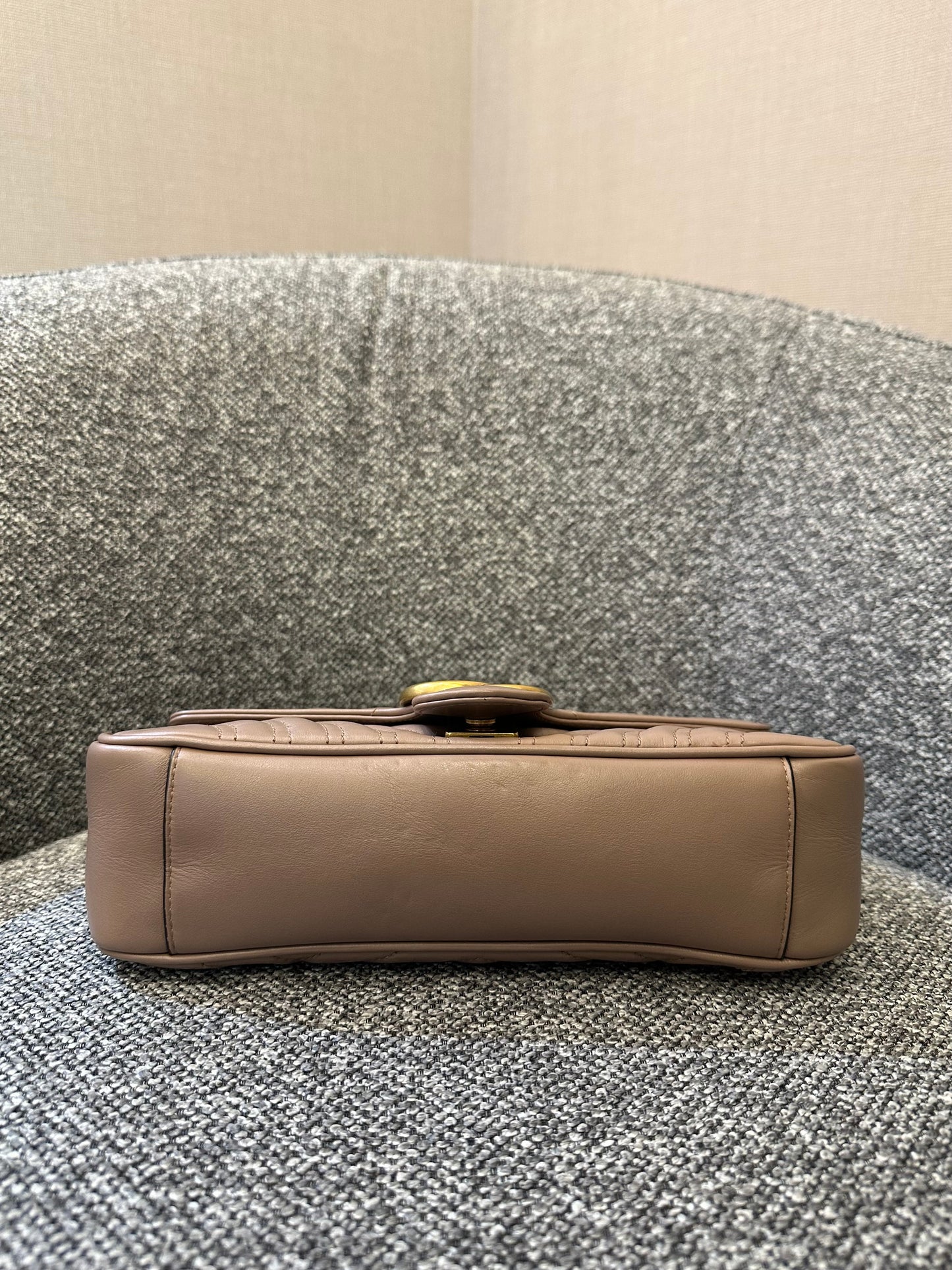 Gucci GG Marmont Flap Matelasse Shoulder Bag In Taupe