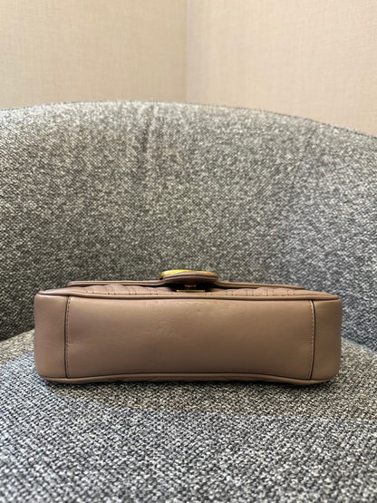 Gucci GG Marmont Flap Matelasse Shoulder Bag In Taupe