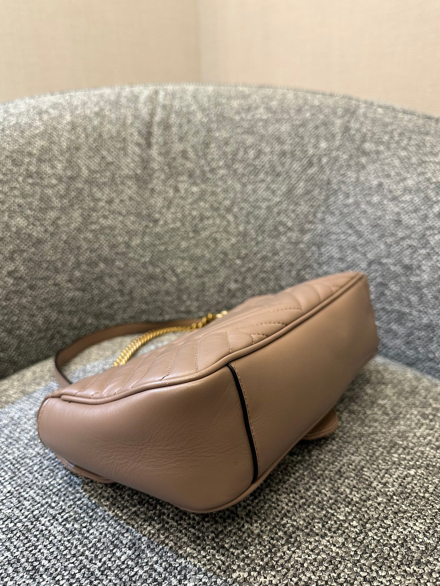 Gucci GG Marmont Flap Matelasse Shoulder Bag In Taupe