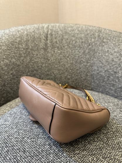 Gucci GG Marmont Flap Matelasse Shoulder Bag In Taupe