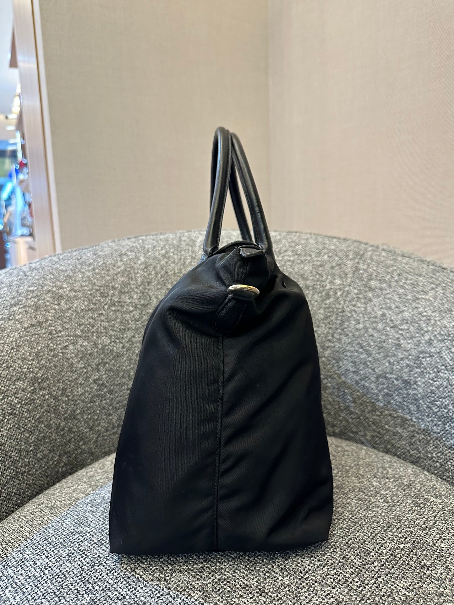 Prada Nylon Two-Way Bag In Black