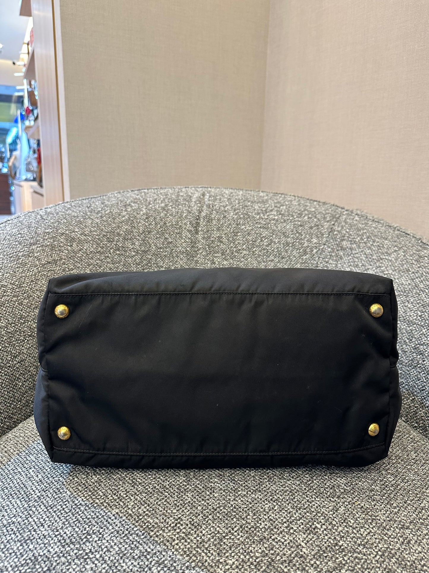 Prada Nylon Two-Way Bag In Black