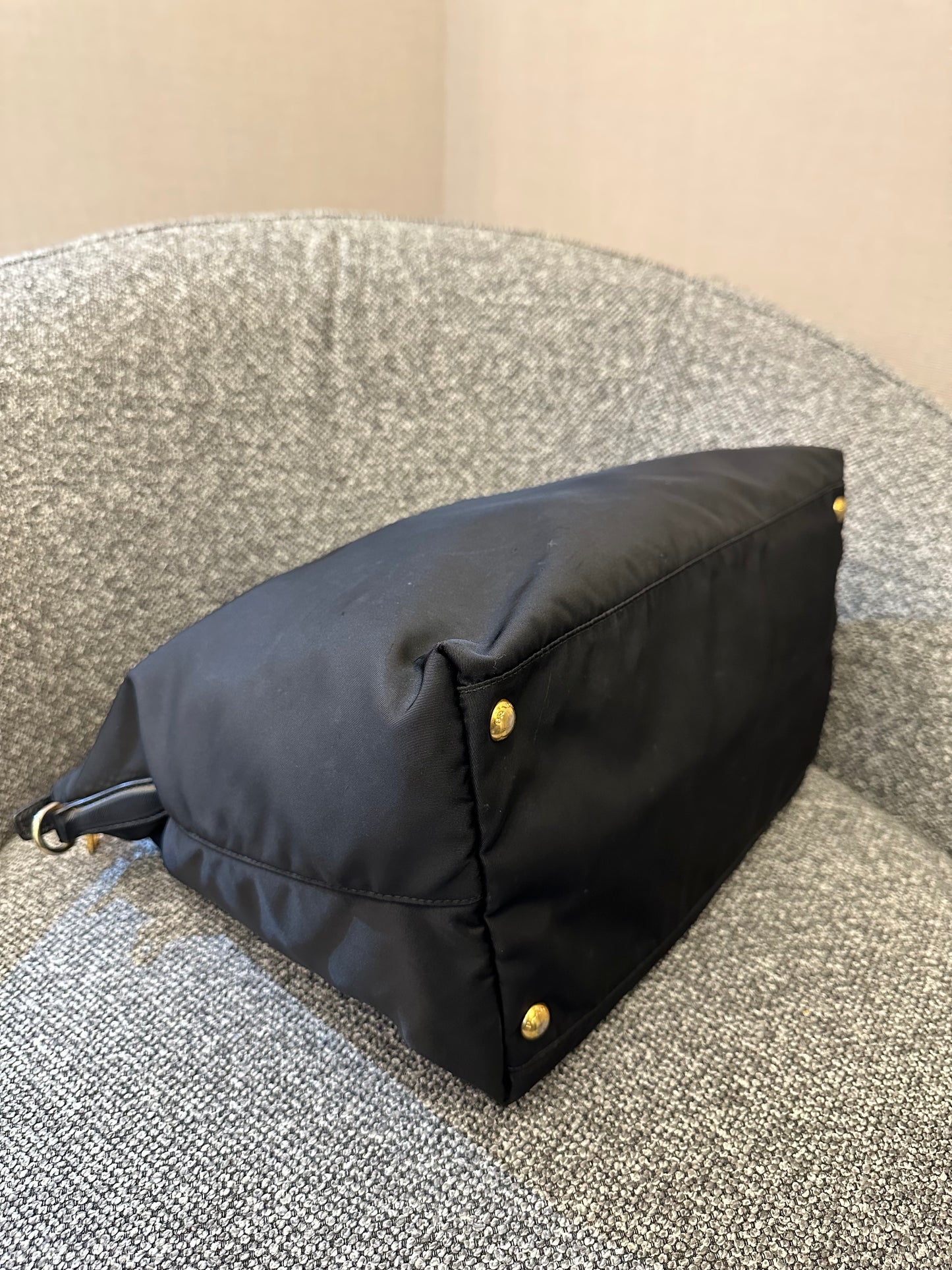 Prada Nylon Two-Way Bag In Black