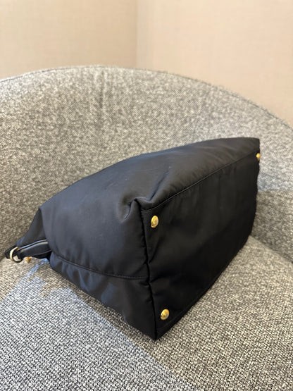 Prada Nylon Two-Way Bag In Black