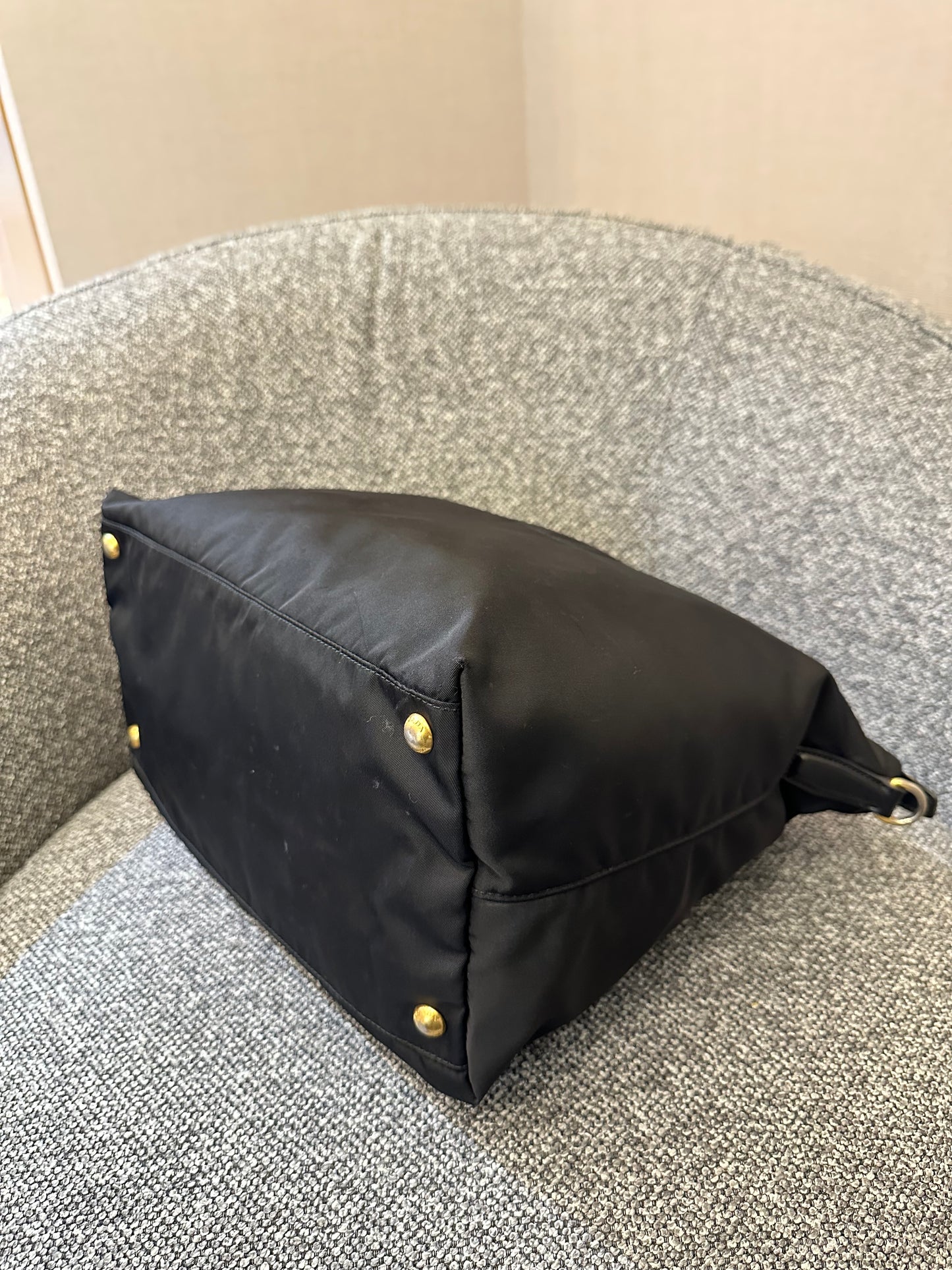 Prada Nylon Two-Way Bag In Black