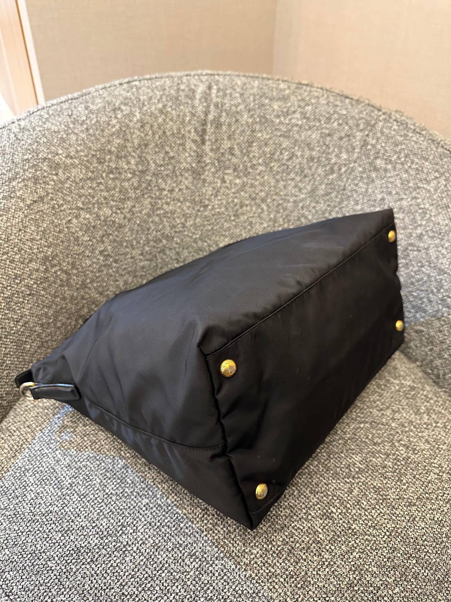 Prada Nylon Two-Way Bag In Black