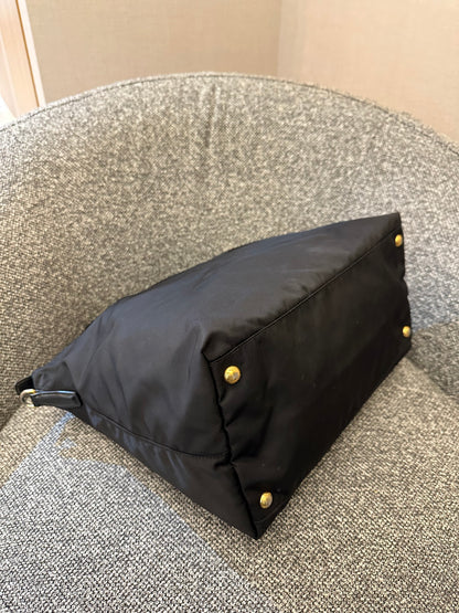 Prada Nylon Two-Way Bag In Black