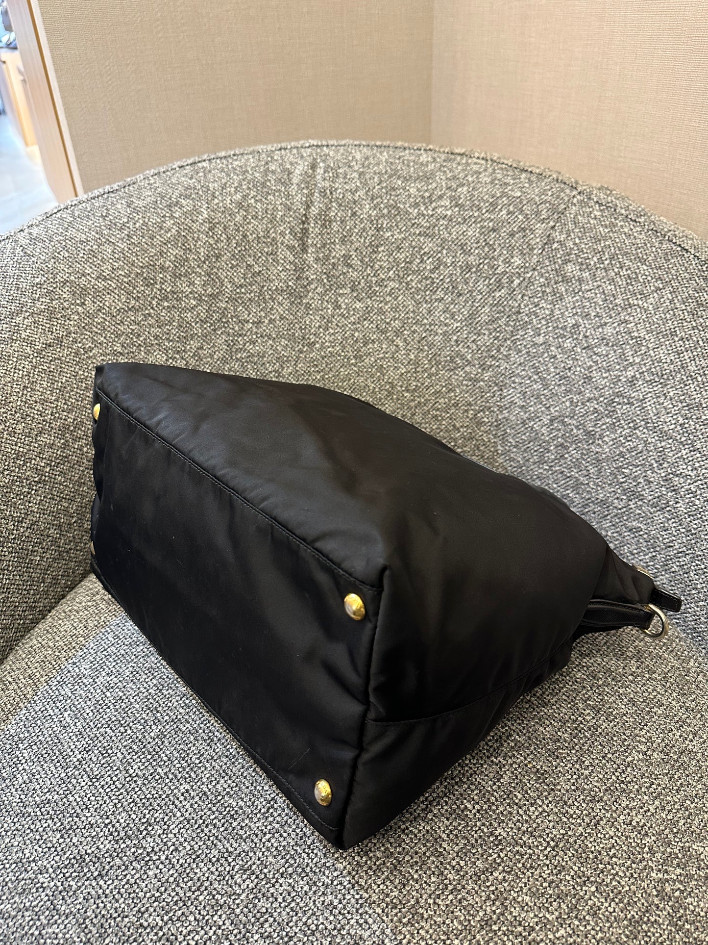 Prada Nylon Two-Way Bag In Black