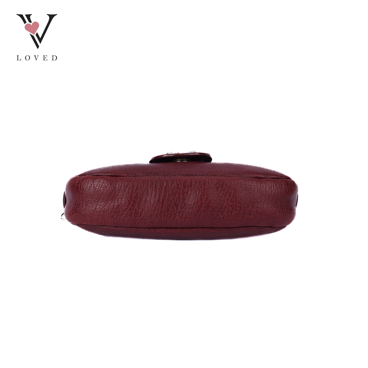 Burgundy Gold Buckle Shoulder Bag