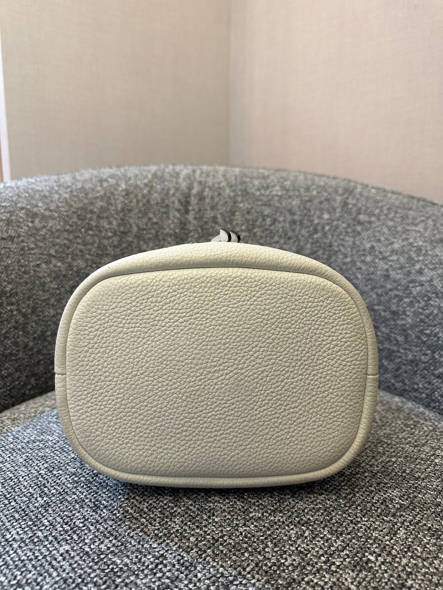 Prada White Vitello Daino Bucket Bag