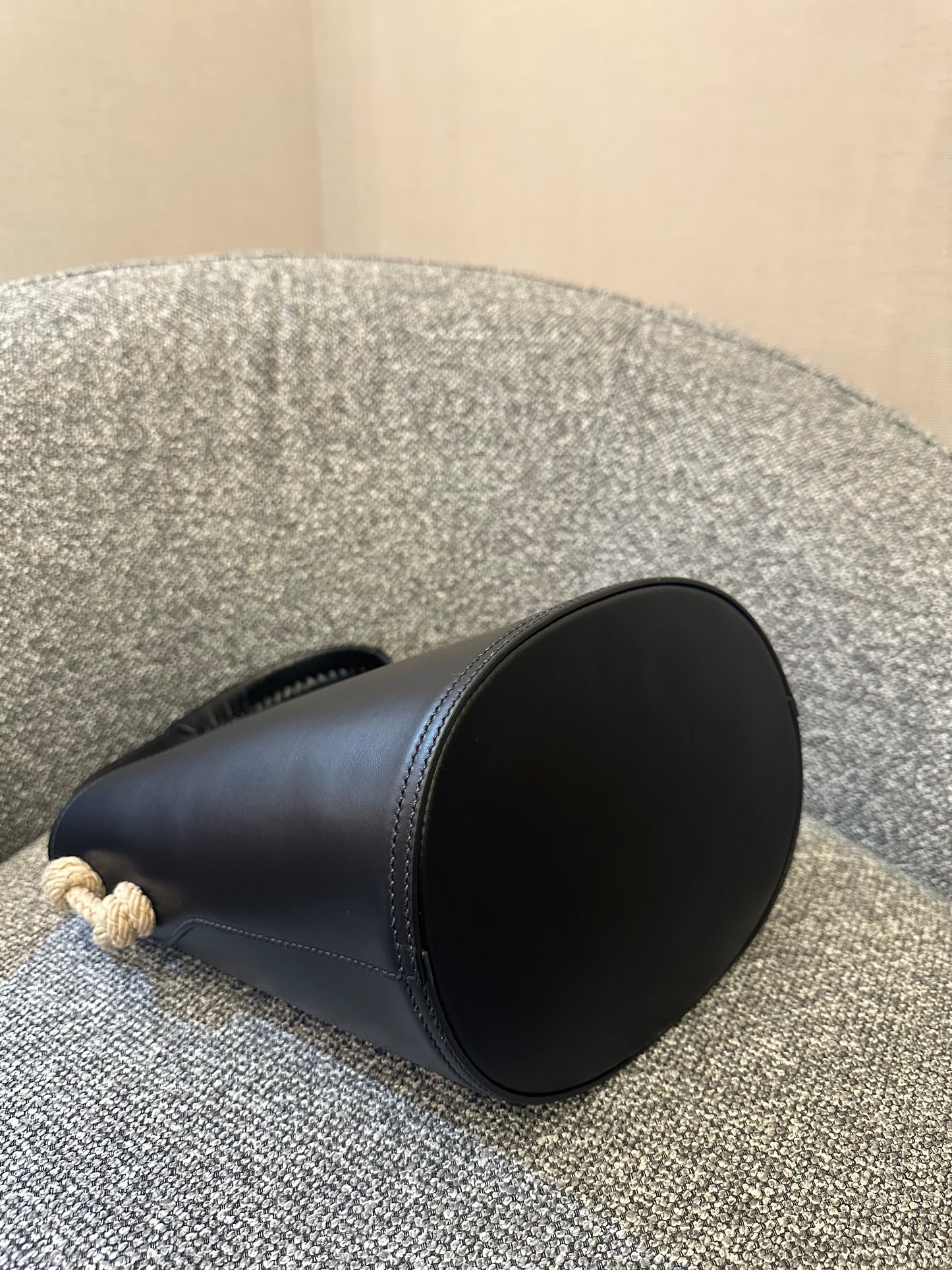 Prada Tambour Leather Bucket Bag In Black