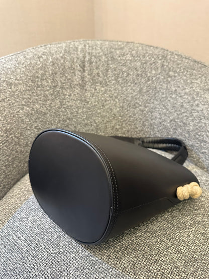 Prada Tambour Leather Bucket Bag In Black
