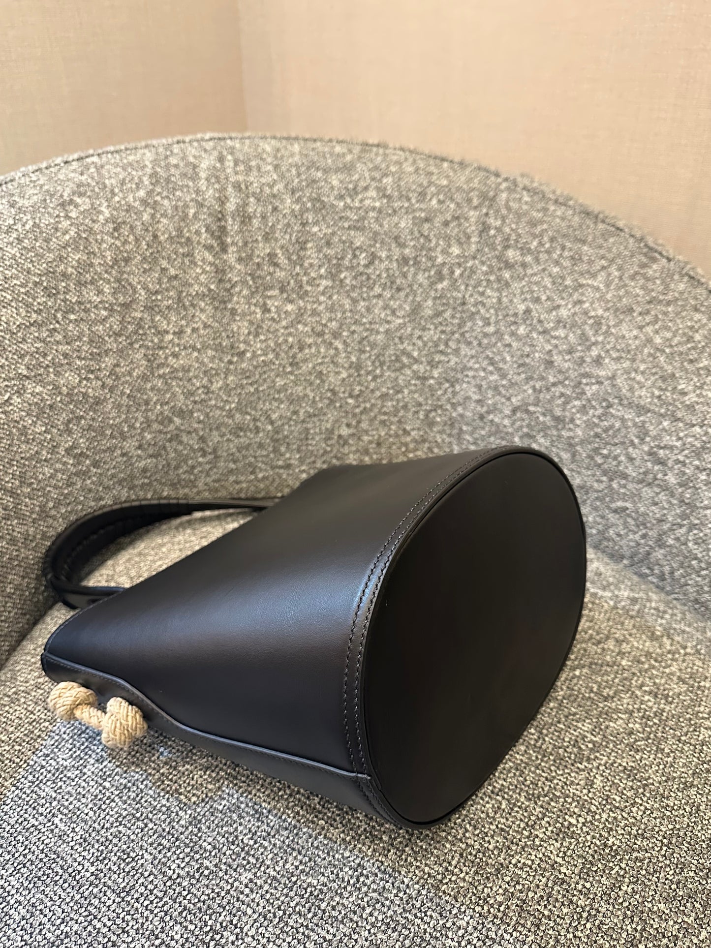 Prada Tambour Leather Bucket Bag In Black