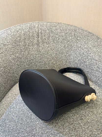 Prada Tambour Leather Bucket Bag In Black