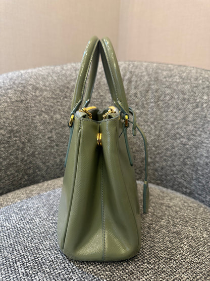 Prada Galleria Handbag In Chic Army Green Saffiano Leather