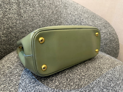 Prada Galleria Handbag In Chic Army Green Saffiano Leather