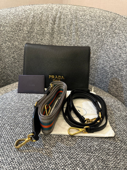 Prada Saffiano Crossbody Bag In Black