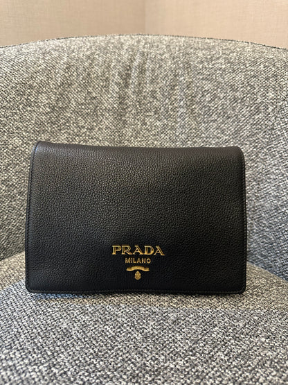 Prada Saffiano Crossbody Bag In Black