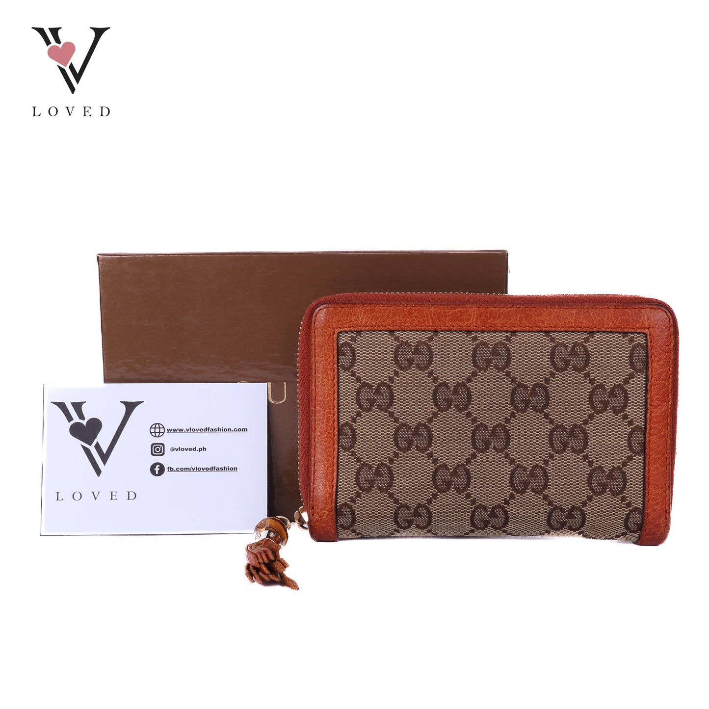 Monogram Bamboo Tassel Zip Around Wallet