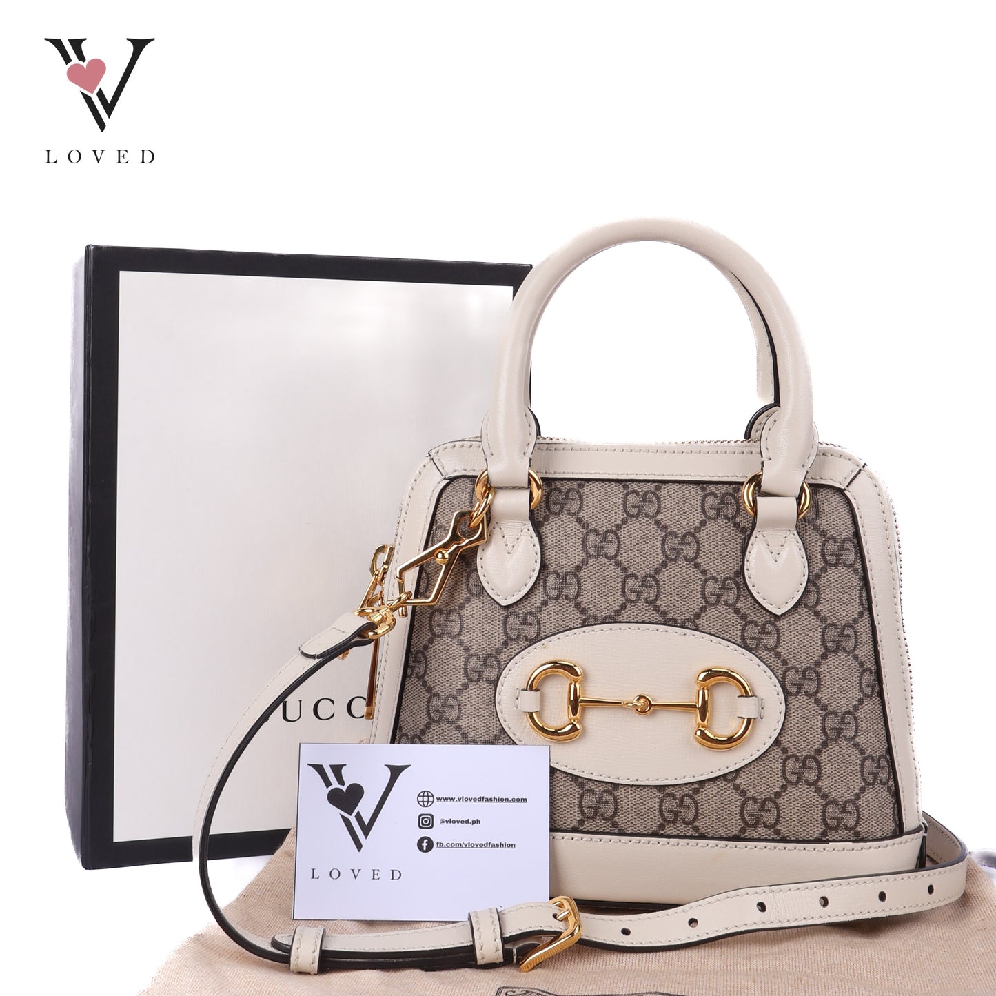 Horsebit 1995 White Mini Top Hand Bag