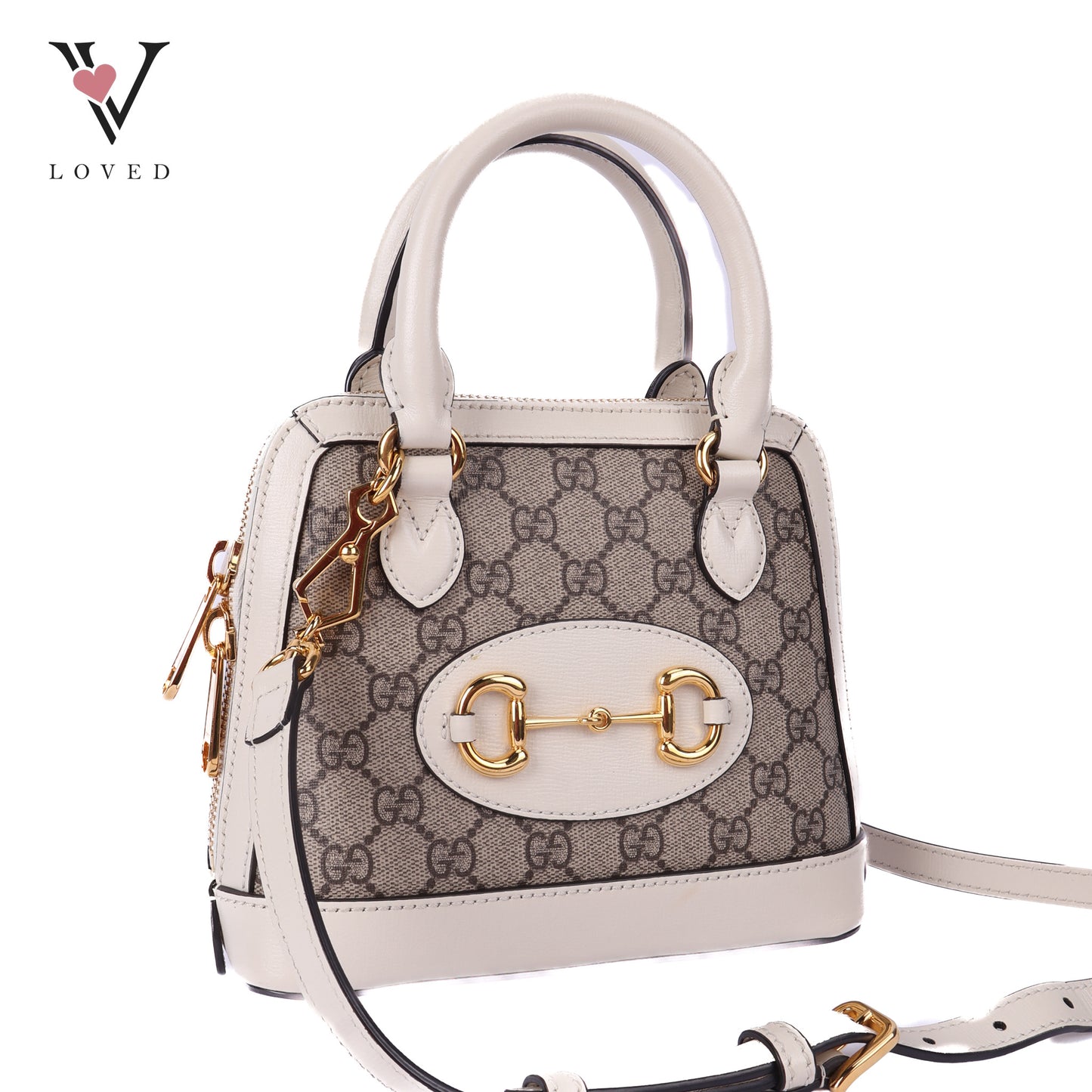 Horsebit 1995 White Mini Top Hand Bag