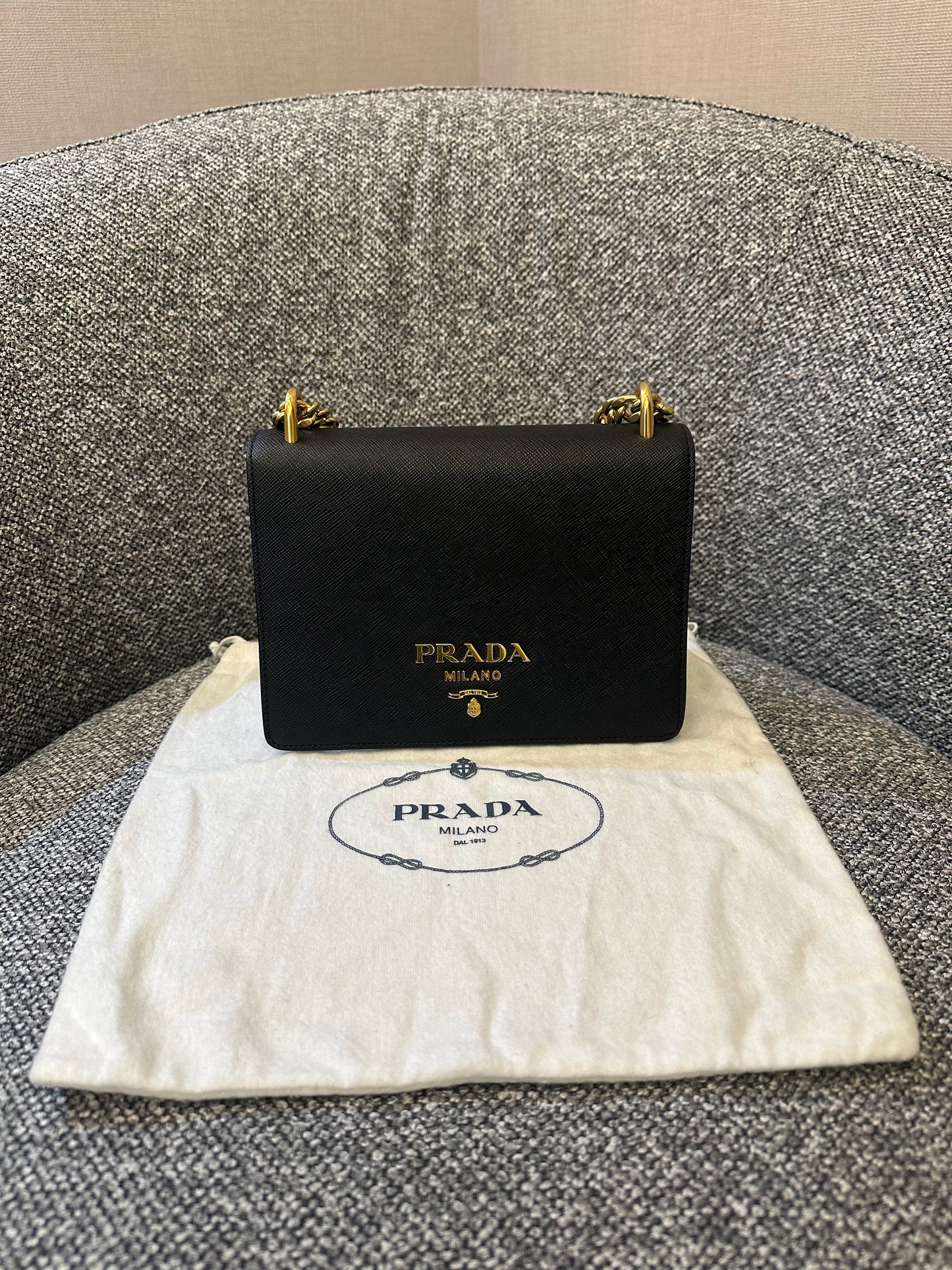 Prada Crossbody Bag In Black Saffiano Leather