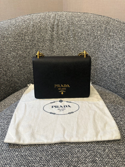 Prada Crossbody Bag In Black Saffiano Leather