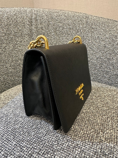 Prada Crossbody Bag In Black Saffiano Leather