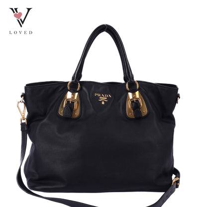 Two-way Bag In Black Leather