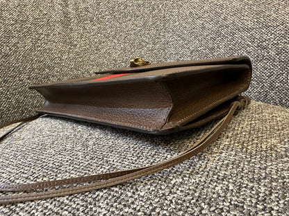 Gucci Animalier Web Chain Shoulder Bag In Brown Leather