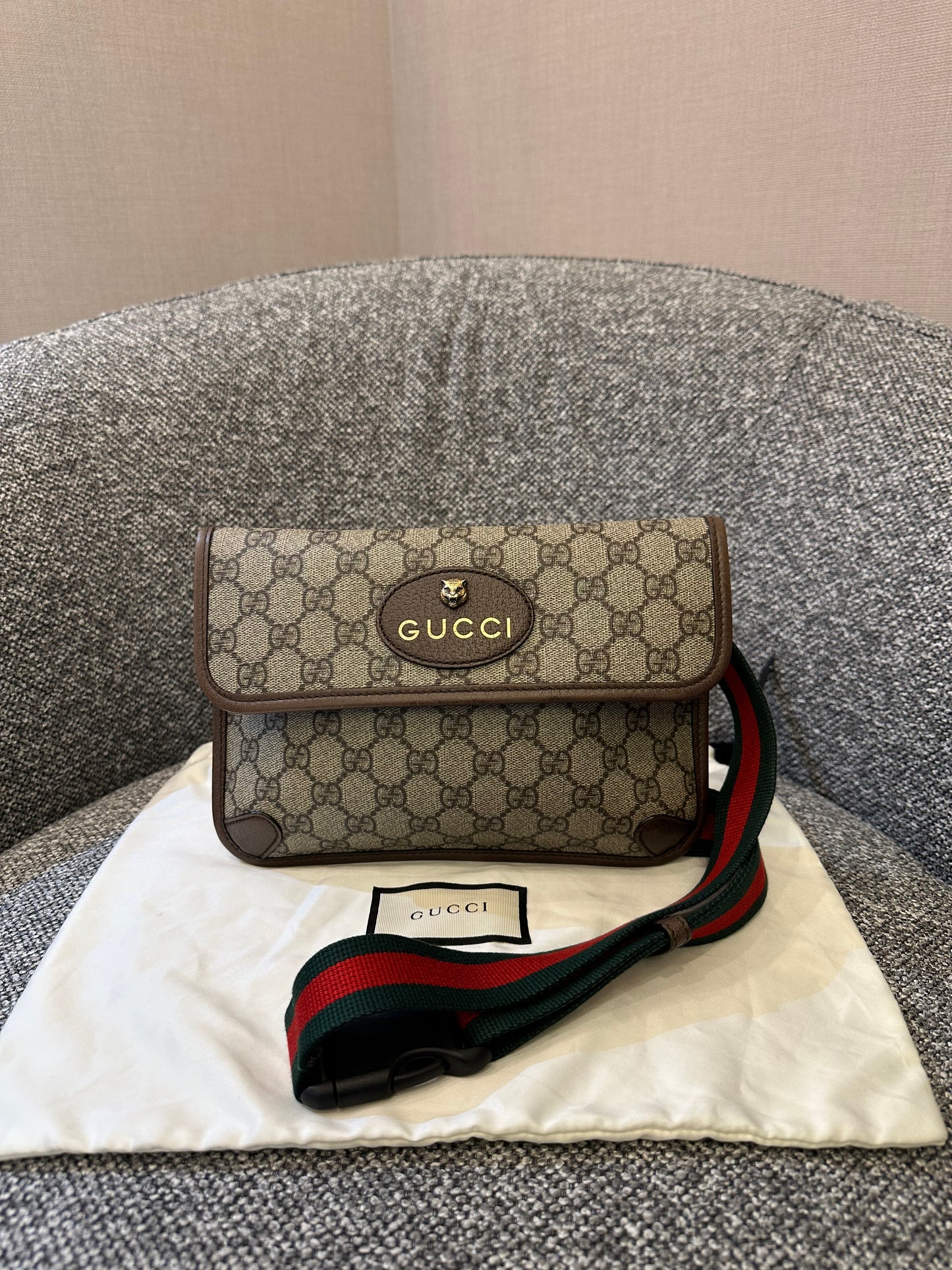 Gucci GG Supreme Monogram Neo Vintage Web Belt Bag