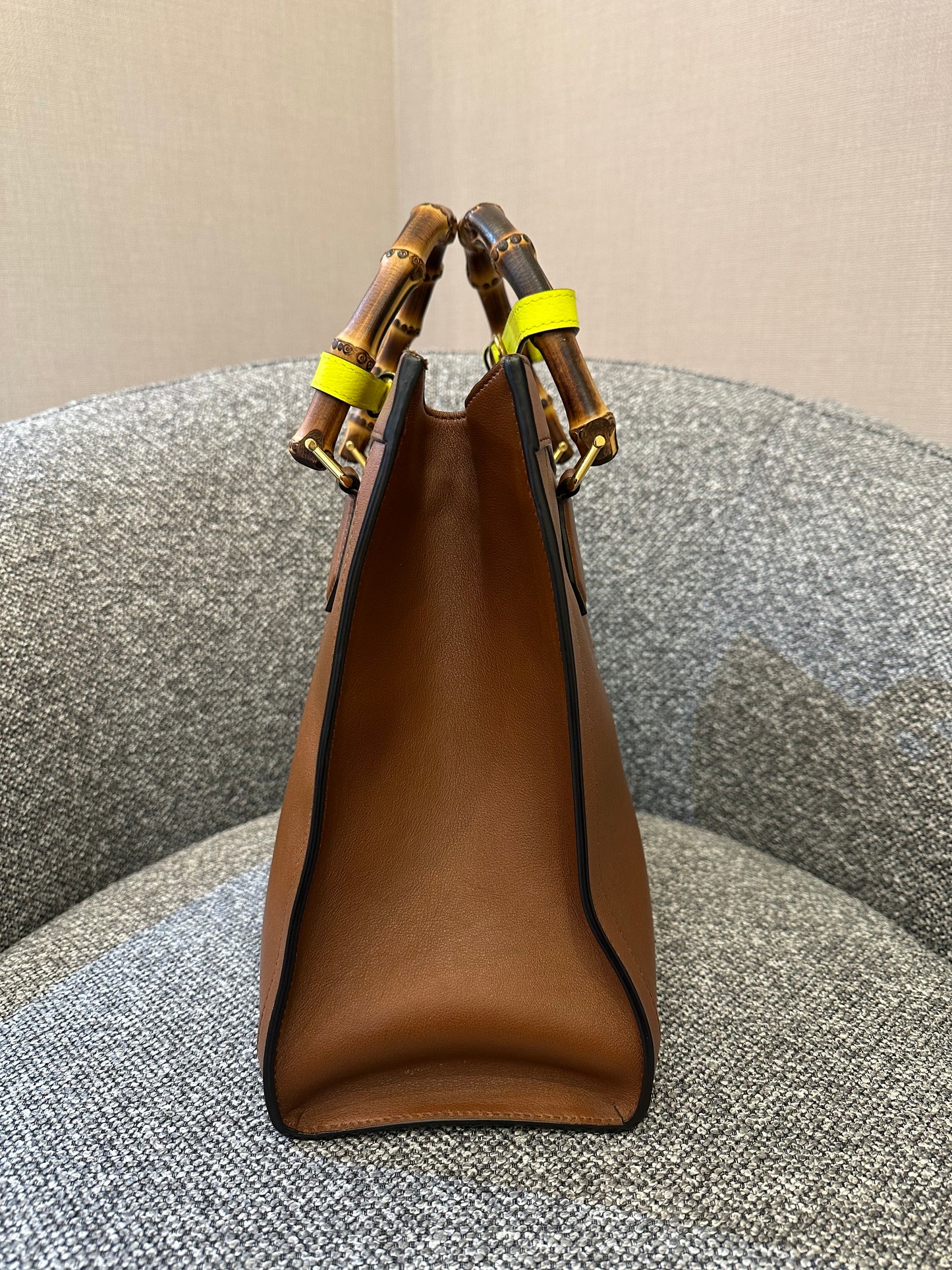 Gucci Diana Tote Bag In Brown Leather