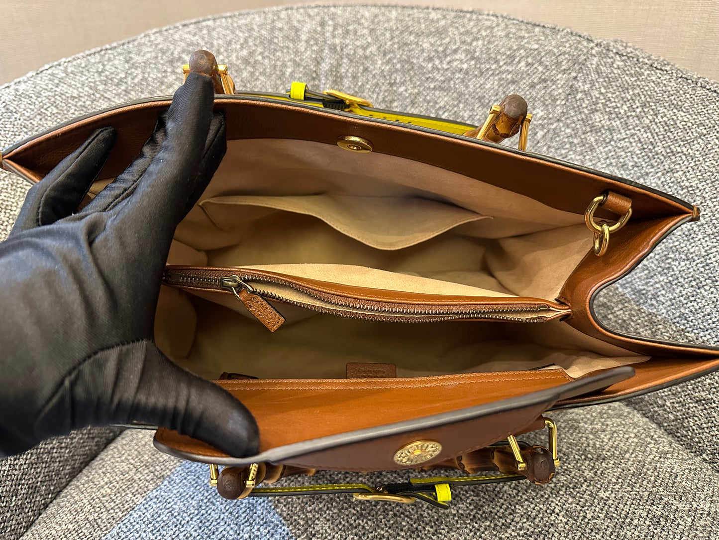 Gucci Diana Tote Bag In Brown Leather