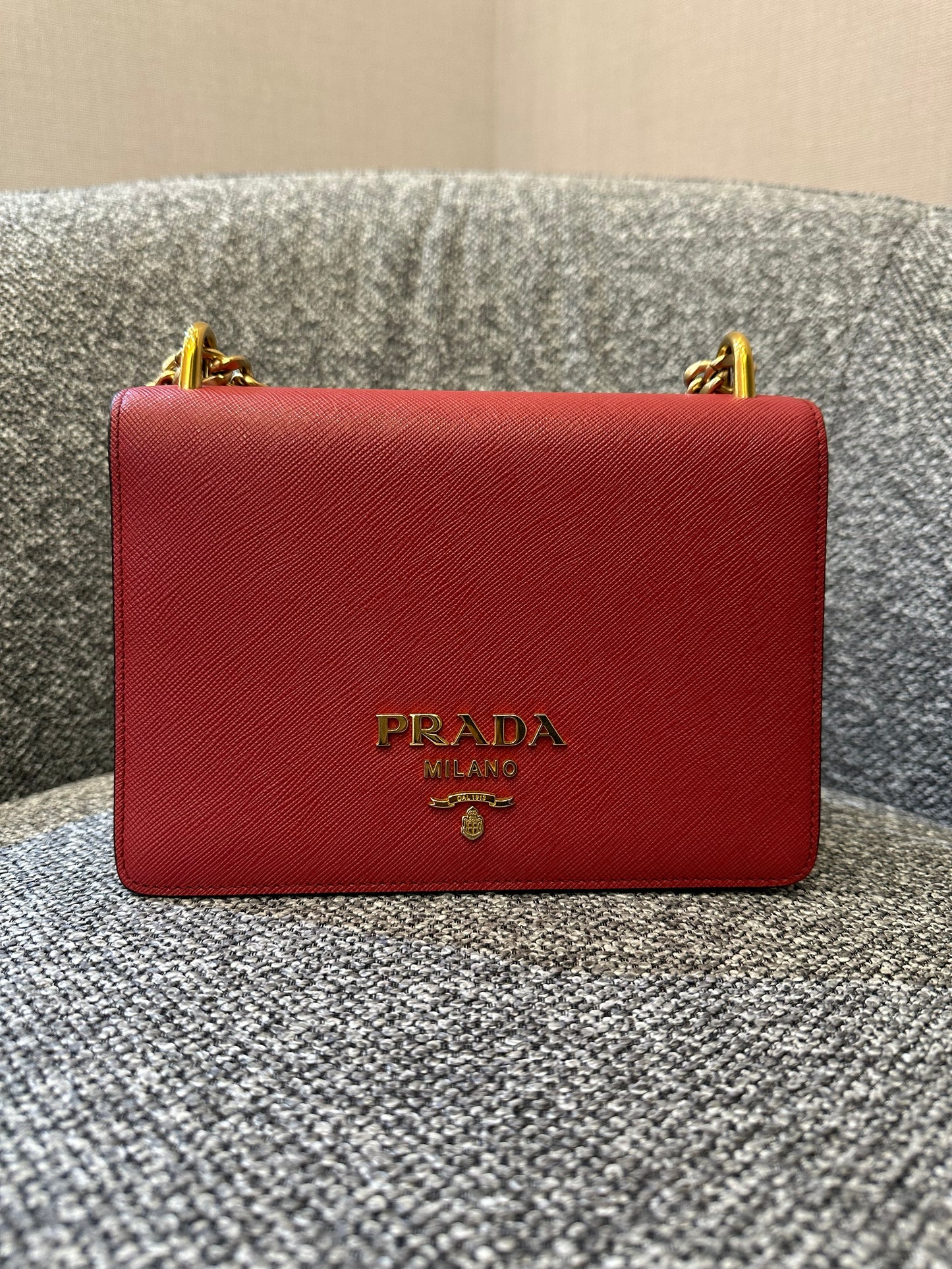 Prada Crossbody Bag in Red Saffiano Leather