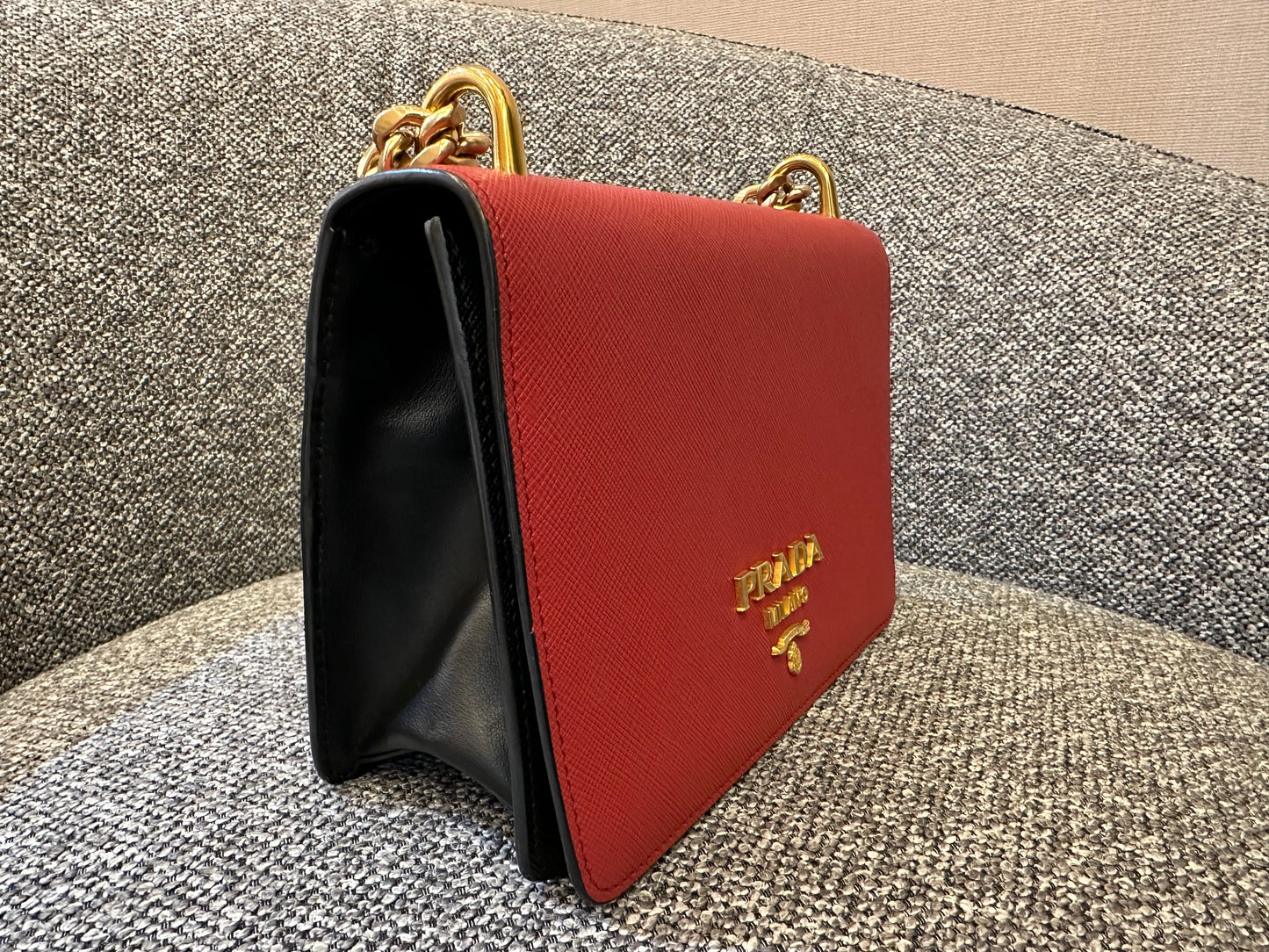 Prada Crossbody Bag in Red Saffiano Leather