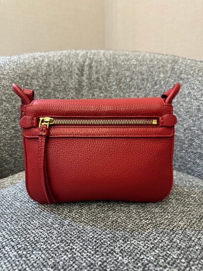 Prada Vitello Daino Flap Crossbody Bag In Red Leather