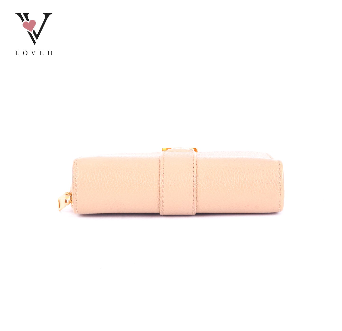Yves Saint Laurent Line Compact Zippered Wallet in Grained Leather