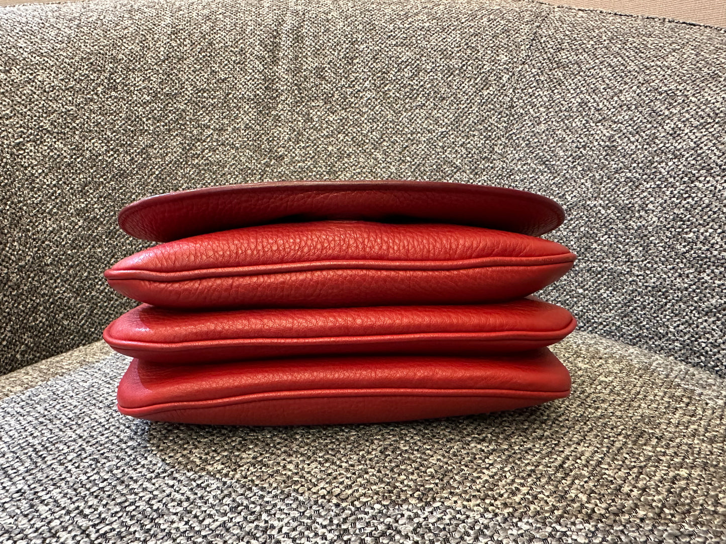 Prada Vitello Daino Flap Crossbody Bag In Red Leather