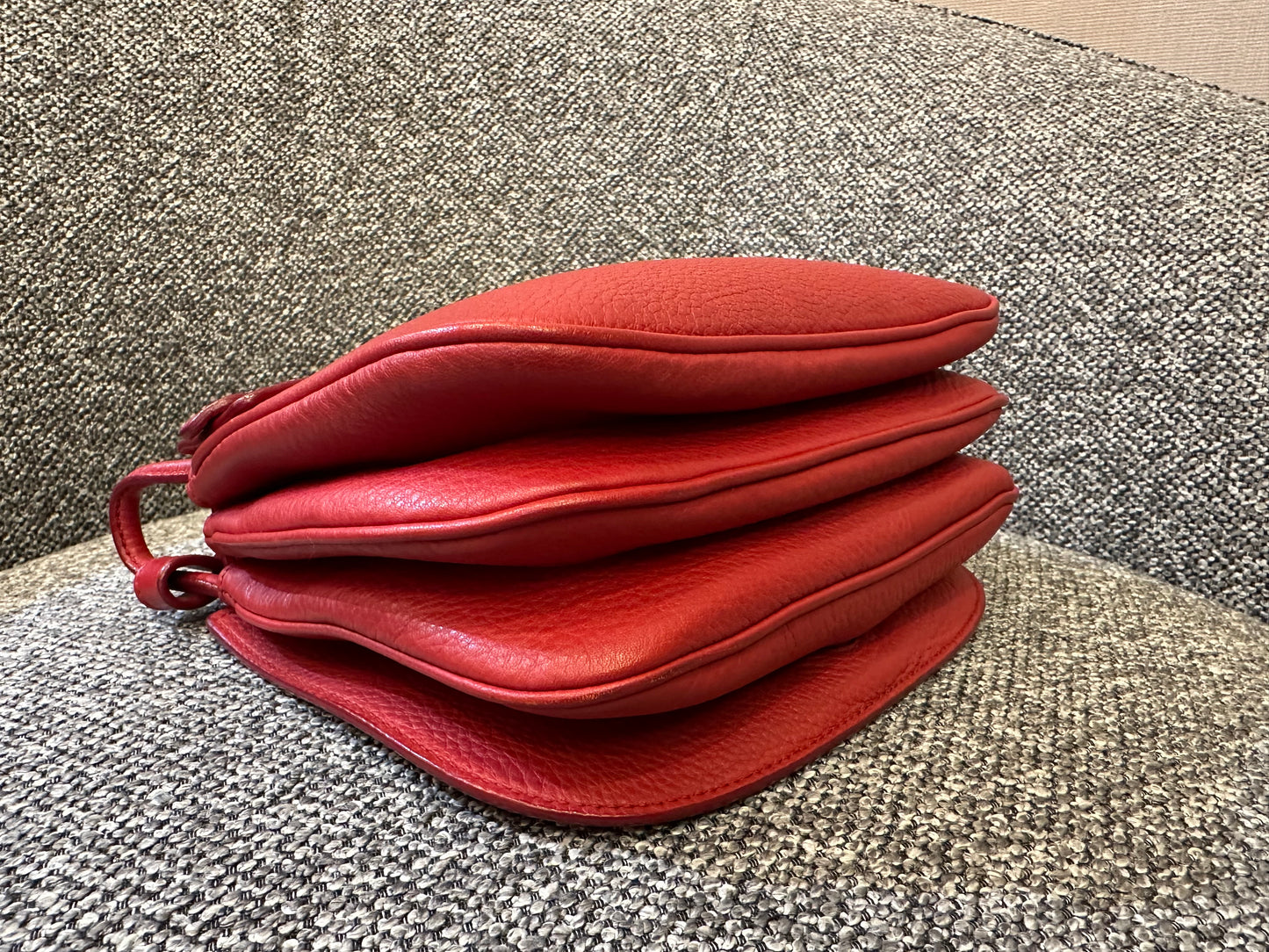 Prada Vitello Daino Flap Crossbody Bag In Red Leather