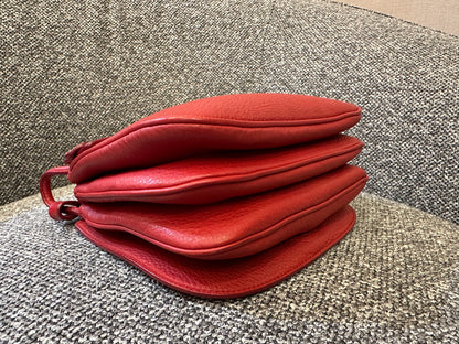 Prada Vitello Daino Flap Crossbody Bag In Red Leather