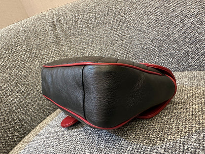 Gucci GG Marmont Flap Matelassé Shoulder Bag in Black and Red Trim