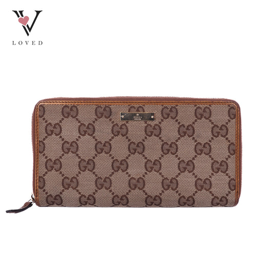 GG Canvas Zip Around Wallet
