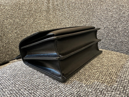 Yves Saint Laurent Sunset Bag In Black Leather