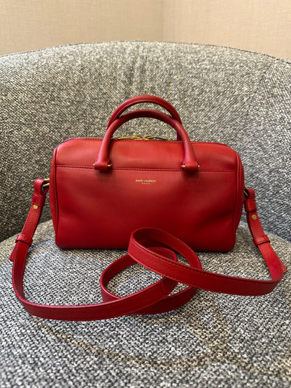 Yves Saint Laurent Baby Duffle Bag In Red Leather