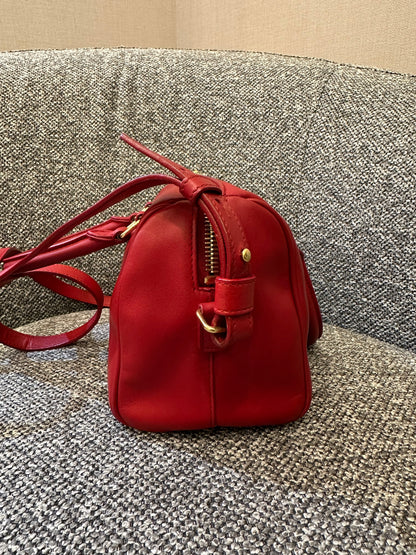 Yves Saint Laurent Baby Duffle Bag In Red Leather